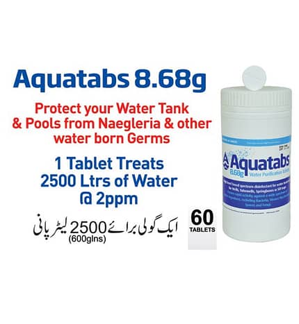 aquatabs 8.68g for 2500 liters of water
