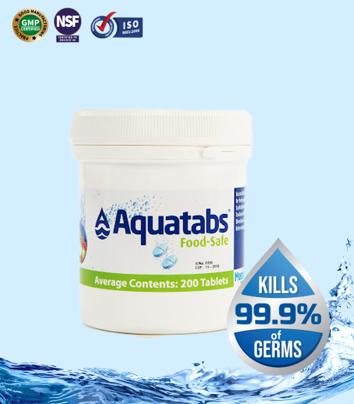 aquatabs food safe fruits, vegetables and other edible items disinfection